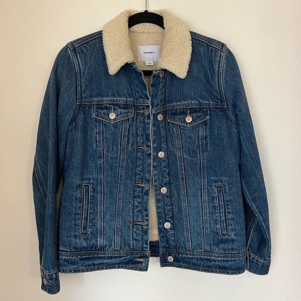 Sherpa lined and collar Jean Jacket